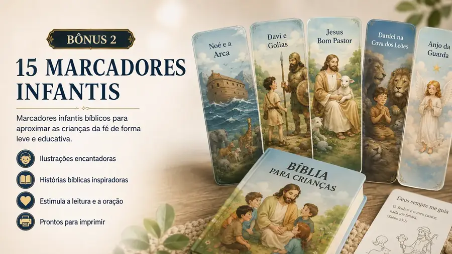 Hoja de marcapáginas infantiles con historias bíblicas